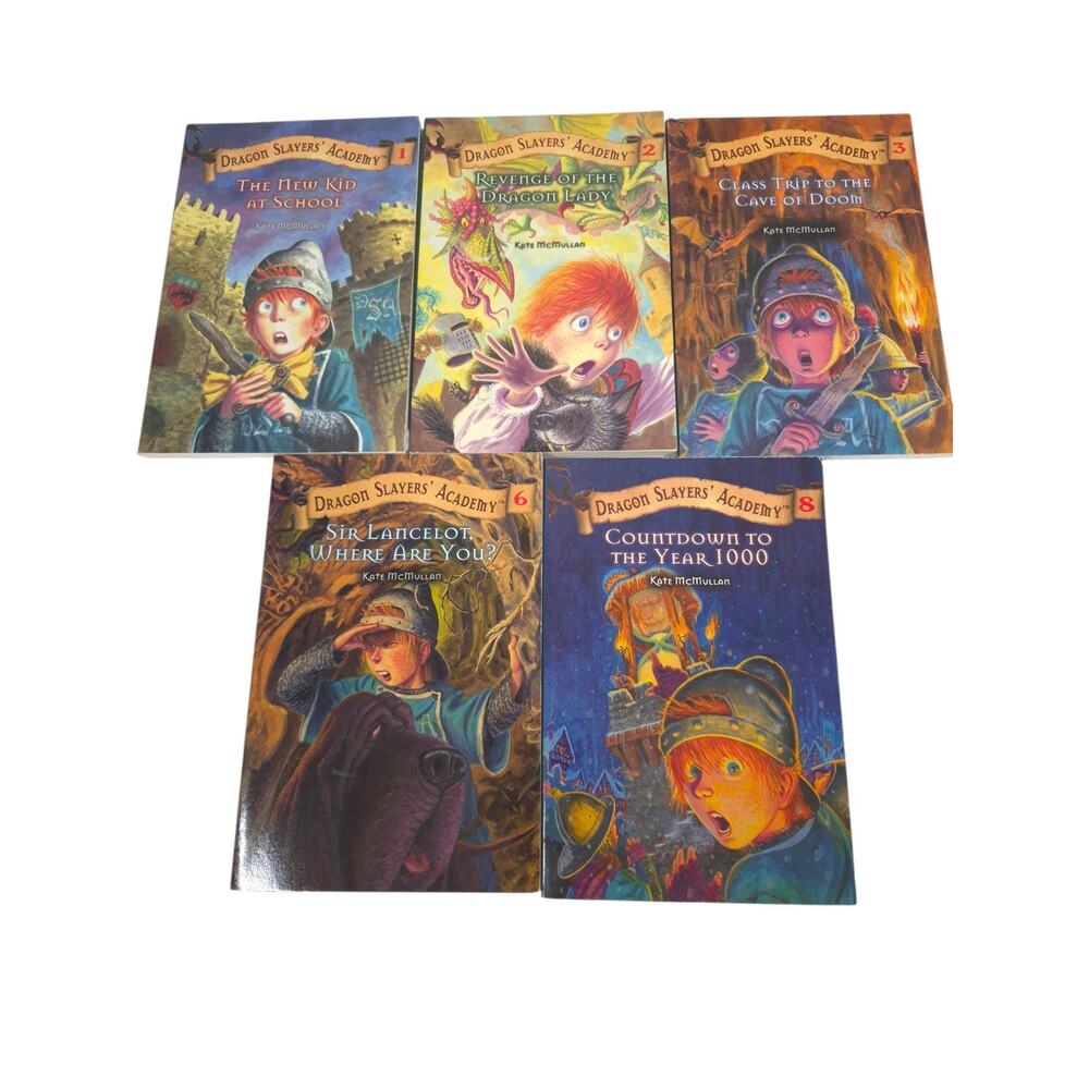 Dragon Slayer Academy Paperback Book Lot of 5 Fantasy Adventure Series